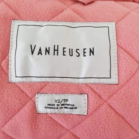 Van Heusen Pink Quilted Vest Full Zip Standing Collar Polyester Women XSmall NEW - Picture 2 of 7